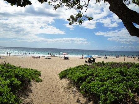 Sunners on the beach in Hawaii